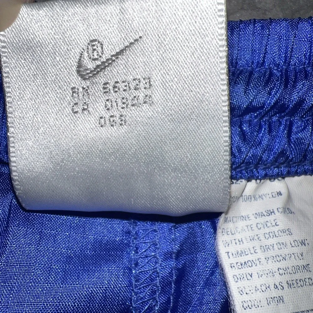 VTG Nike Windbreaker Track Pants Youth Sz L (14) Blue Ankle Zip Nylon Jogger 90s
